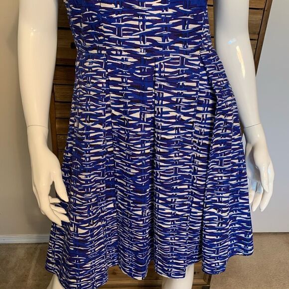 FELICITY & COCO Blue White & Black Classy Mini Dress Size medium - Picture 6 of 15